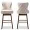 Baxton Studio Gradisca Light Beige Button-Tufted Upholstered Swivel Barstool, PK2 129-7074 - alternate 2